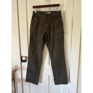 Carhartt mens green relaxed fit 31x34 pants canvas work wear durable utility
